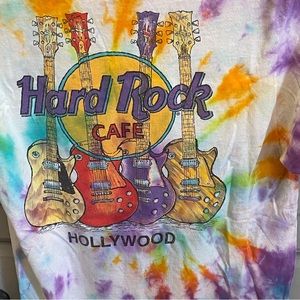 Unisex VINTAGE Hard Rock Cafe HOLLYWOOD tie dyed Small size made in USA/Jamaica